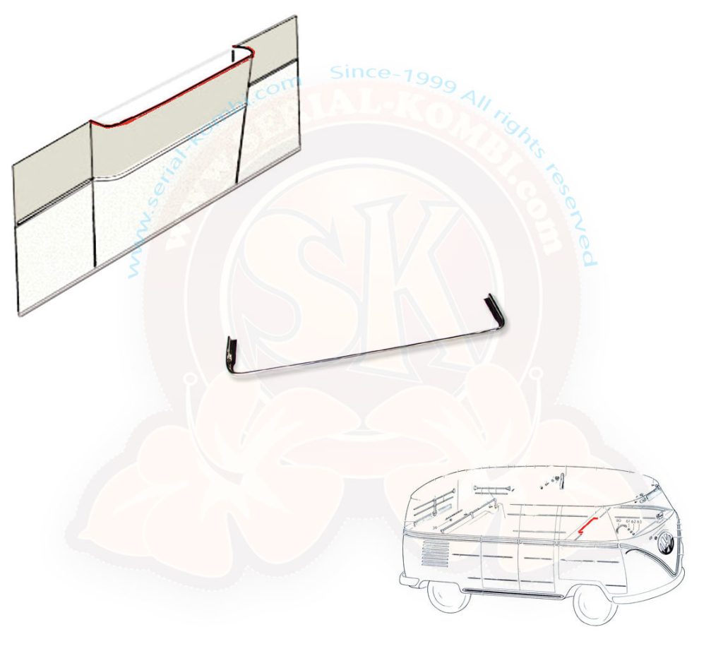 T1 Zierleiste an Reserveradabdeckung, oben, Edelstahl, 08/62- 07/64, Top