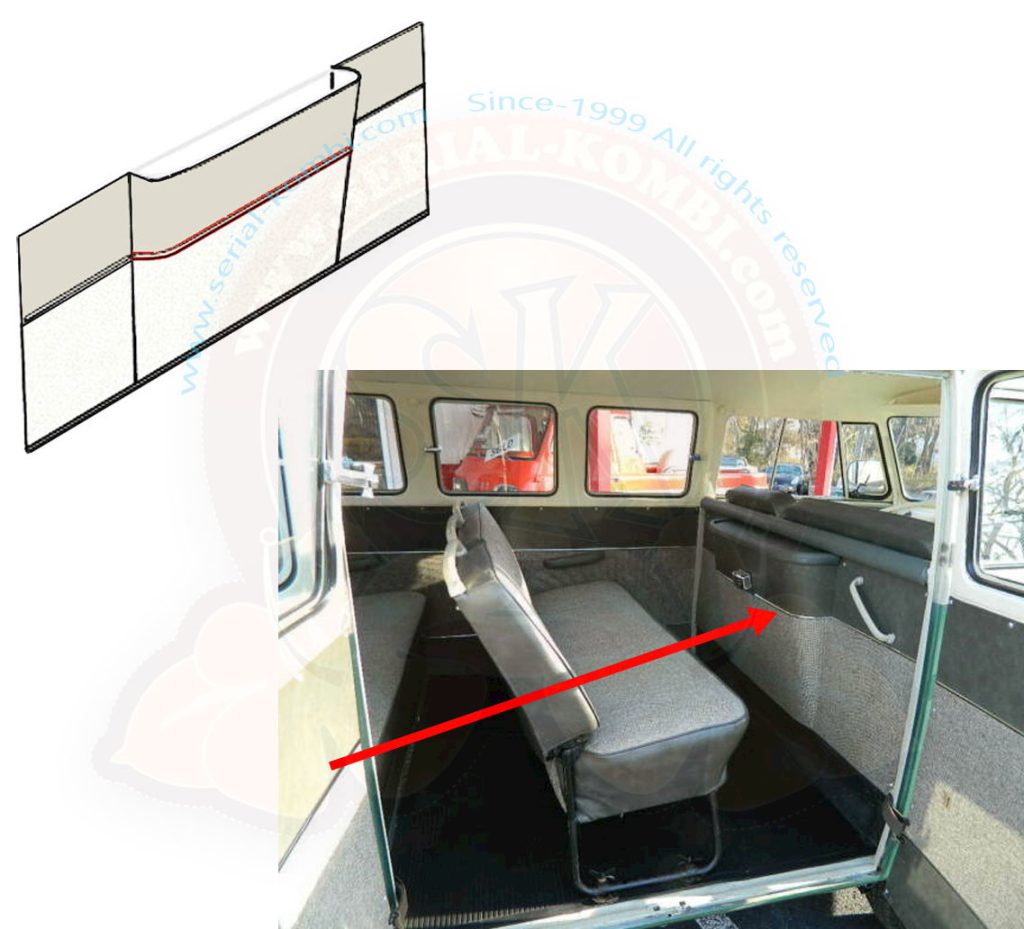 T1 Zierleiste an Reserveradabdeckung, Edelstahl, 08/62- 07/67, Top