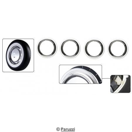 Weißwandreifen inkl Edelstahlfelgenring, 15Zoll, 4 Stück, Top
