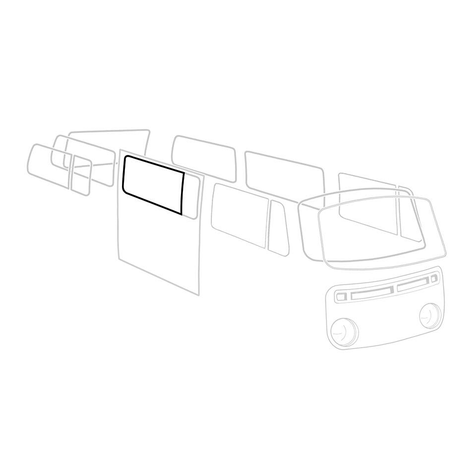 T2 Dichtung 3/4 Seitenscheibe, Mitte, mit Nut für Aluzierleiste, Top