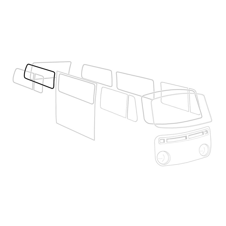 T2 Dichtung Seitenscheibe, hinten, mit Nut für Aluzierleiste, Top