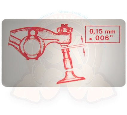 Aufkleber, Ventilspiel, 0,15mm