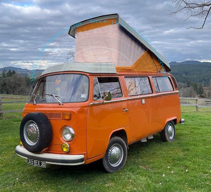 T2 Aufstelldachbezug, große Öffnung, orange, 08/73- 07/79