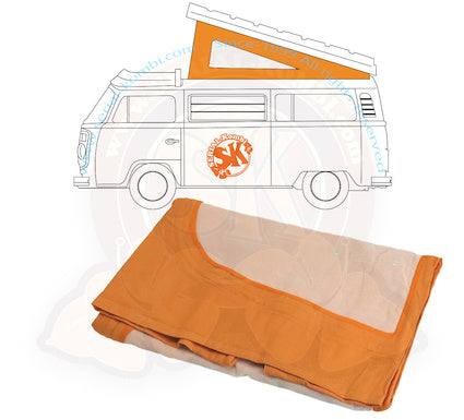 T2 Aufstelldachbezug, 3-Fenster, orange, 08/73- 07/79
