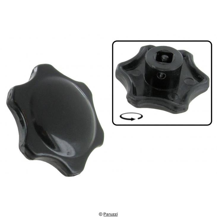 Heizungsdrehknopf, schwarz, Top