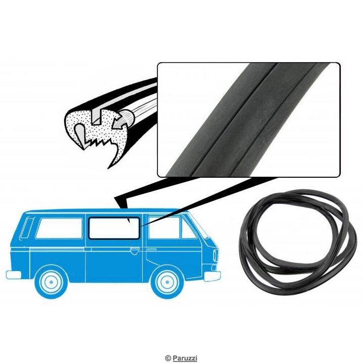 T3 Dichtung Seitenfenster, Deluxe, Mitte rechts, mit Nut für Zierleiste, 05/79- 07/84, Top