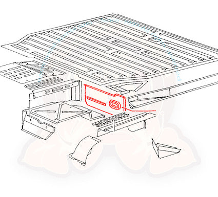 T3 Rückwandblech, Radkasten, vorne, links, 05/79- 07/92, Top