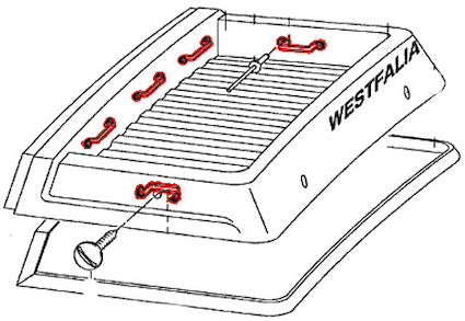 Haken für Gepäckwanne, 08/67- 07/92 (Stk)