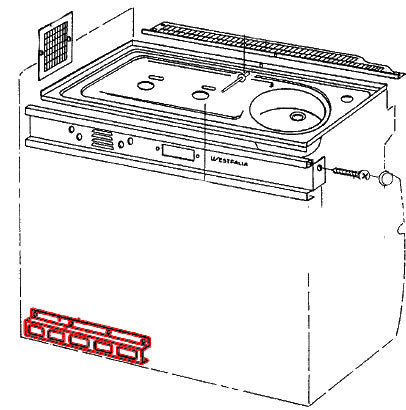 T3 Westfalia Blende für Belüftung Küchenschrank, braun, 05/79- 07/92