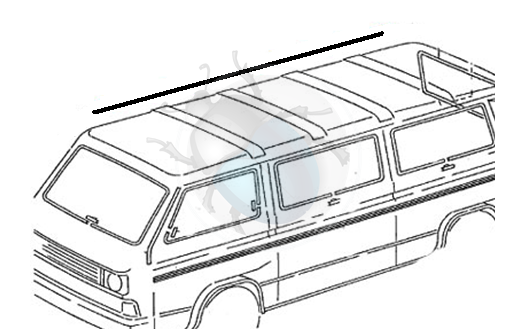 T3 Regenrinnenzierleiste, schwarz, links/ rechts