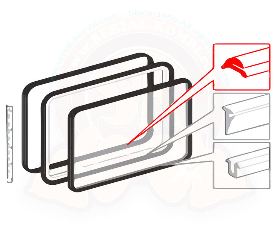 T1 Dichtung ausstellbare Seitenscheibe, innen, 10/52-07/67, Top