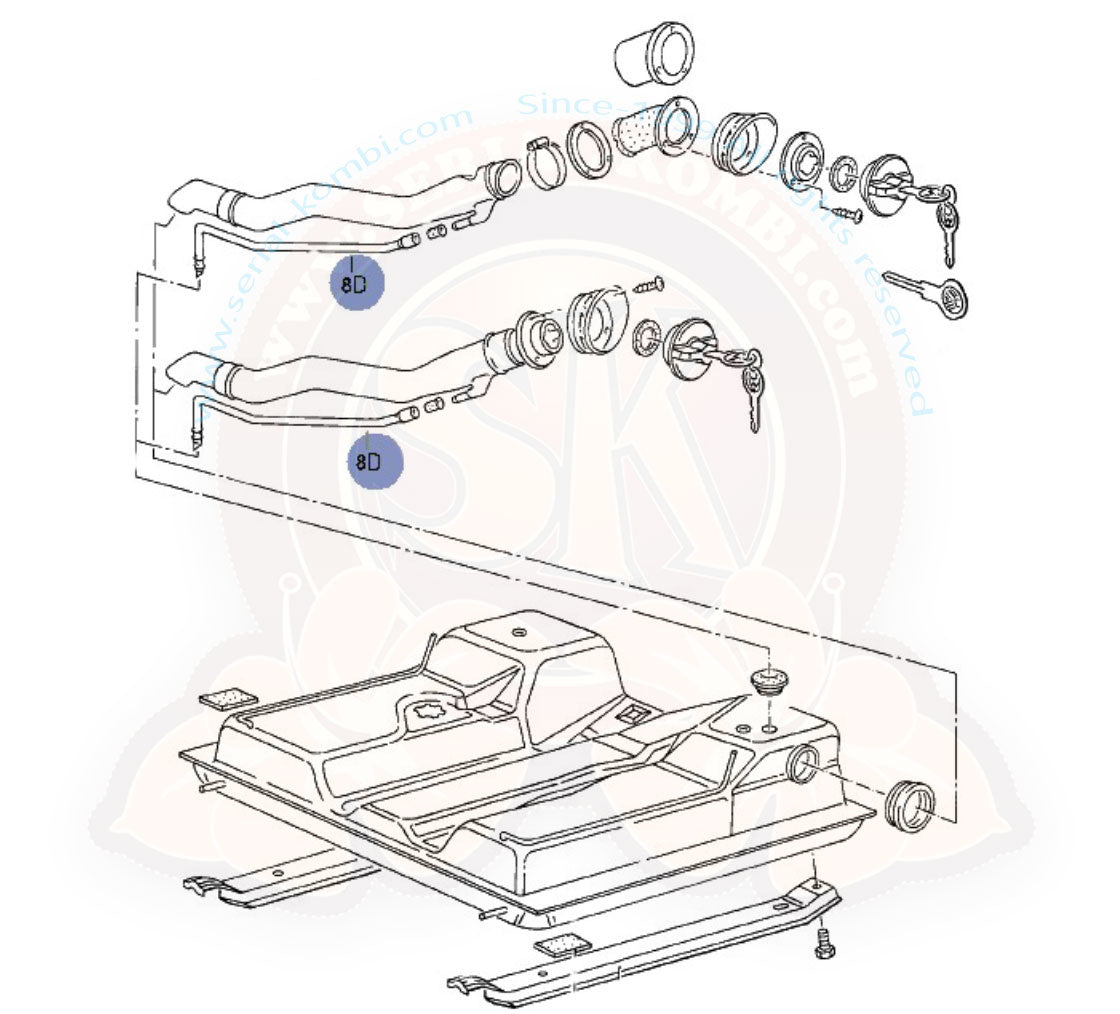 T3 Entlüftungsrohr, Tankeinfüllstutzen, 05/79- 07/92