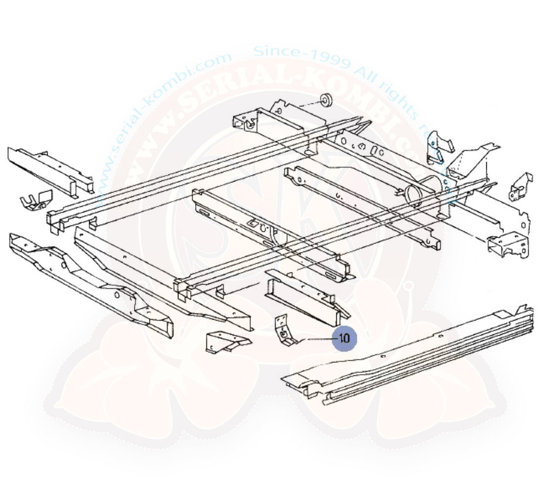 T3 Zuglasche Wagenheberaufnahme, vorne, links, 05/79- 07/92