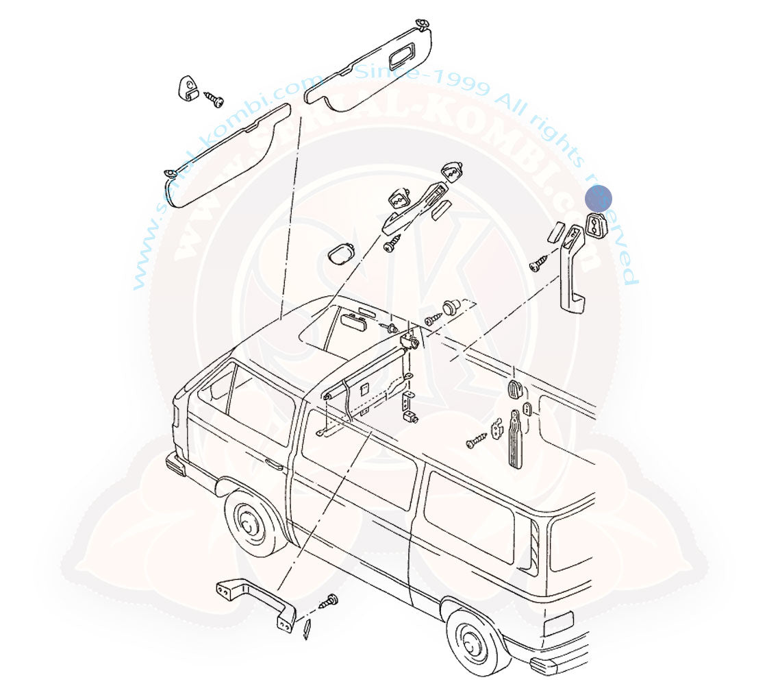 T3 Unterlage Haltegriff, hinten, schwarz, 05/79- 07/92