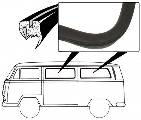 T2 Dichtung Seitenscheibe, 08/67- 07/79, Top