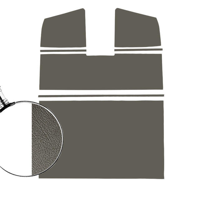 T1 Dachverkleidung, vorne, grau, Doka, 11/58 -07/67, (Paar), Top