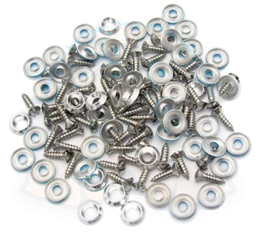 Schrauben mit Rosetten, Innenverkleidung, Edelstahl, 60Stk, Top