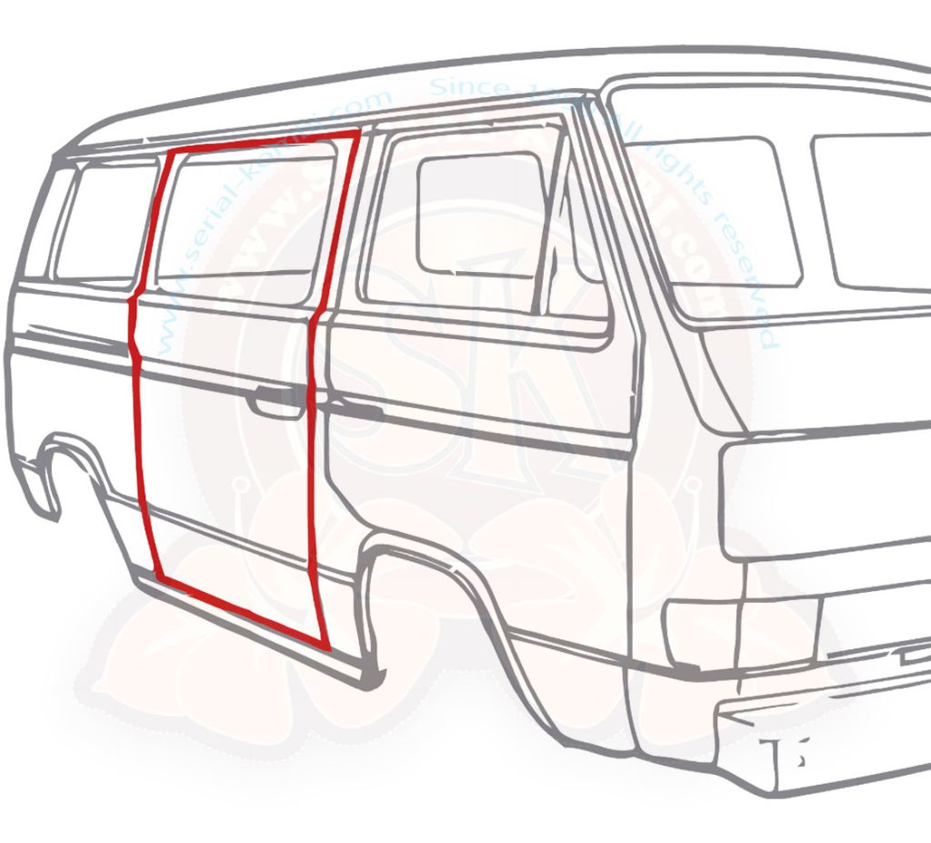 T3 Dichtung Schiebetür, rechts, 05/79- 07/92, Top