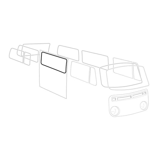 T2 Dichtung Seitenscheibe, Mitte, mit Nut für Aluzierleiste, Top