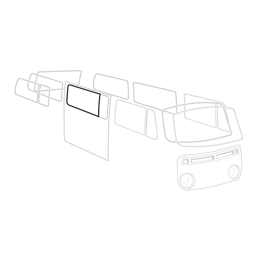 T2 Dichtung 3/4 Seitenscheibe, Mitte, mit Nut für Aluzierleiste, Top