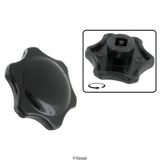 Heizungsdrehknopf, schwarz, Top