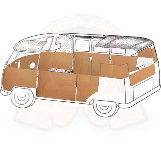 T1 Innenverkleidungs-Satz, 12 tlg, HDF, wie original, 08/63- 07/67