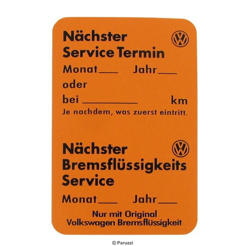 Volkswagen Service Aufkleber
